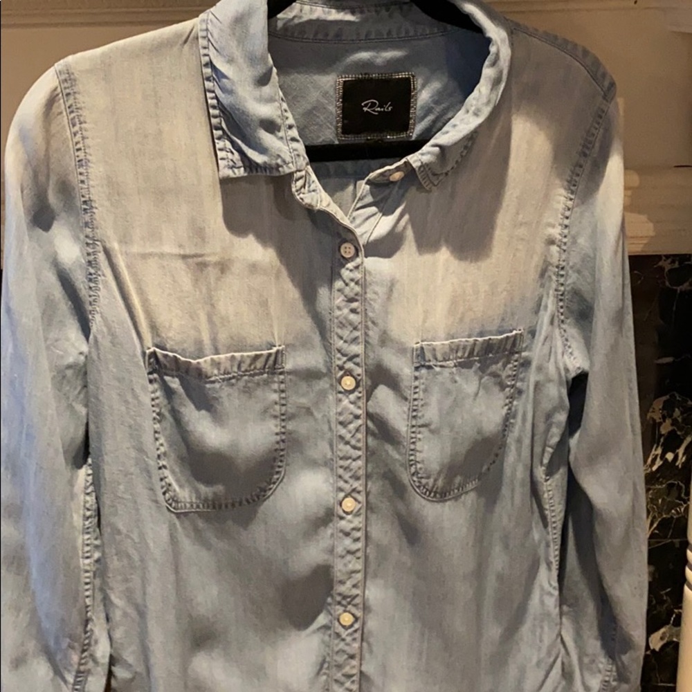 Rails Light Blue Button-Up Shirt - Picture 3 of 3
